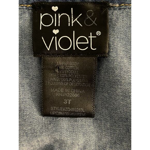 Pink Violet Dress Girls sz 3T Denim And Pink - Picture 7 of 7
